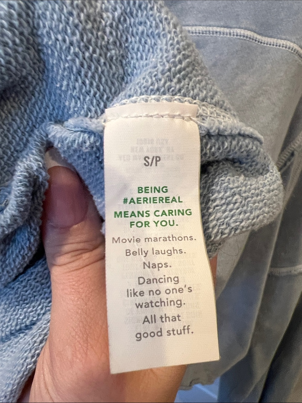 aerie Light Blue Cropped Cowl Neck Sweater - Picture 5 of 6